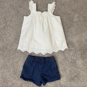 Hanna Andersson white eyelet top in EUC (size 100)
